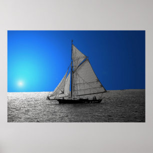 Des Segel-Plakat weg 6 x 24 Poster