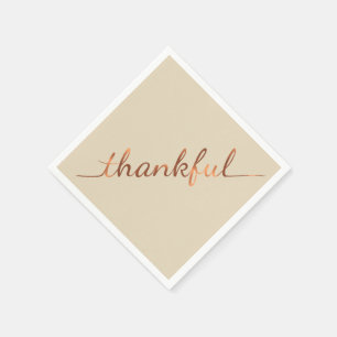 Des serviettes en papier Thanksgiving Thankful