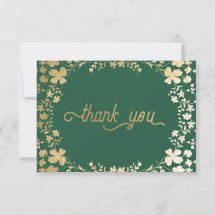 Des Shamrocks d'or, des cartes de remerciements ir