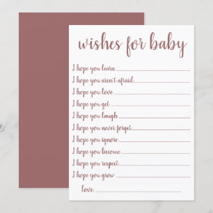 Des souhaits simples   Carte de conservation Rose 