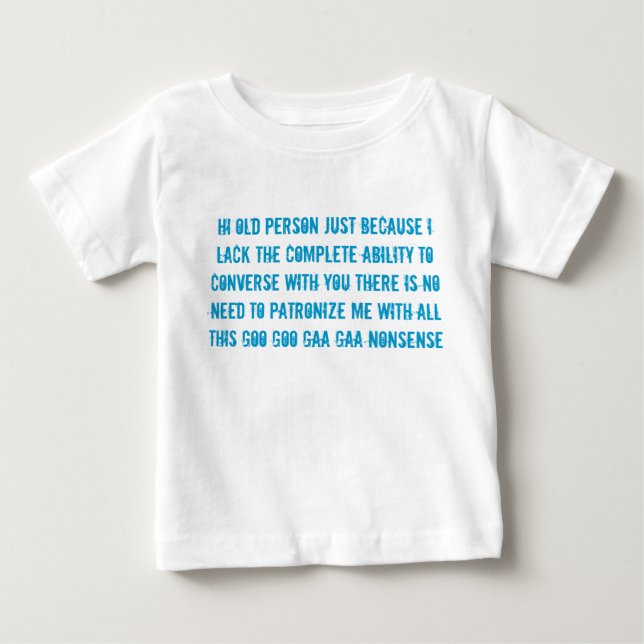 des Sprachebabykindes der alten Person das T-Shirt (Vorderseite)