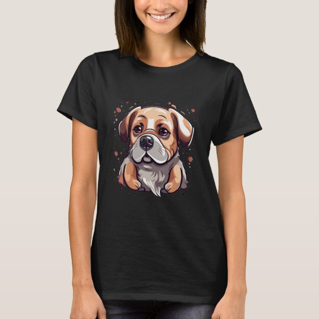 Des T-shirts de chien à la mode adorable (Devant)