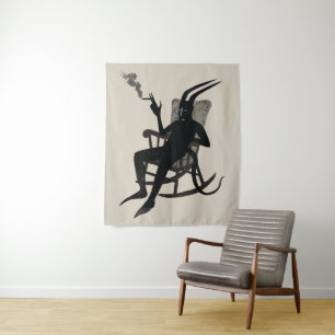 Des Teufels Auszeit – Dunkle Humor Wandkunst Wandteppich