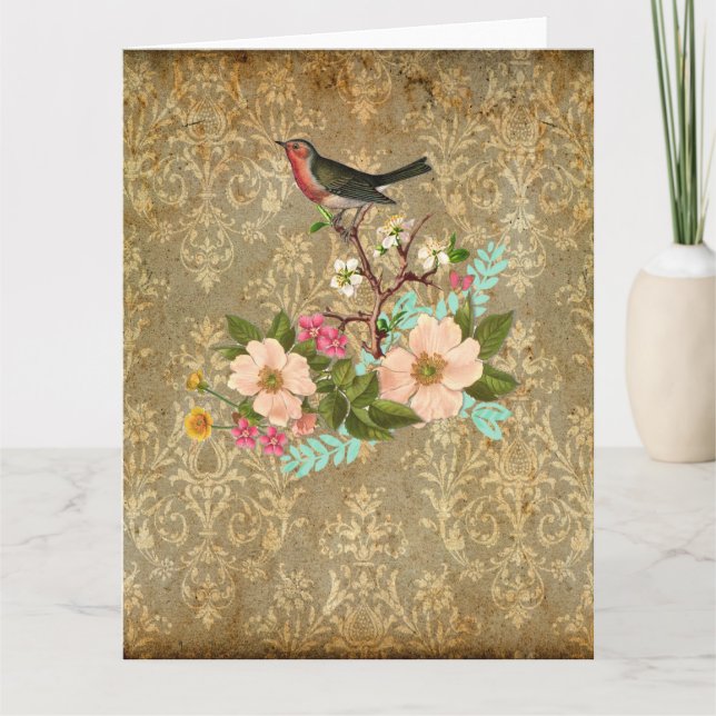 des Vintagen viktorianisches Braun Karte (Vorderseite)