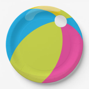 Des Wasserball-  Pool-Party Strand-des Thema-  Pappteller