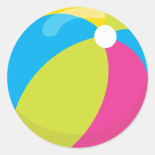 Des Wasserball-  Pool-Party Strand-des Thema-  Runder Aufkleber