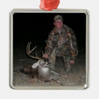 Des Weihnachtssammlungs-Rotwild-Jägers addieren Silbernes Ornament