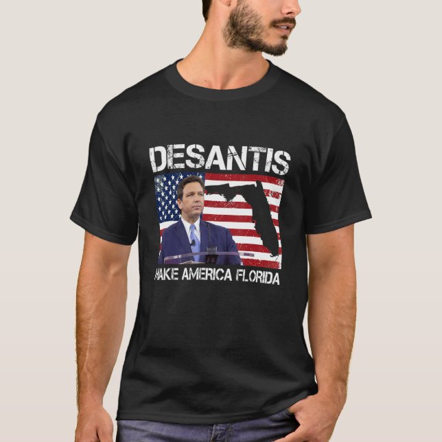 Desantis 2024 - Die Flaggenwahl in Amerika in Flor T-Shirt (Vorderseite)