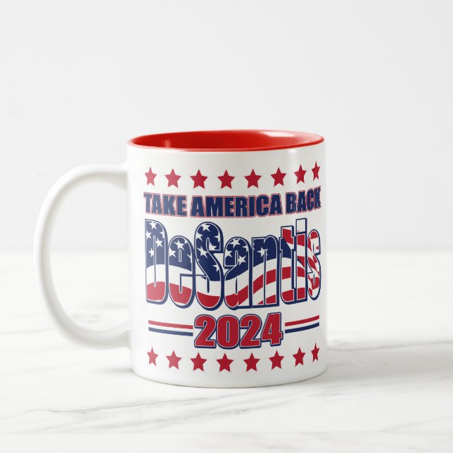 DeSantis-2024-Take-America-Back- Zweifarbige Tasse (Links)