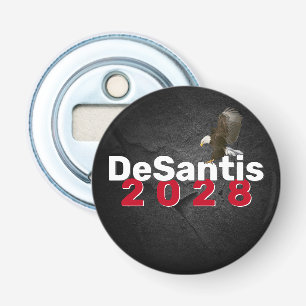 DeSantis 2028 auf Leder mit Bald Eagle Flaschenöffner