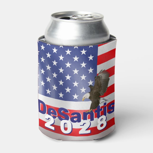 DeSantis 2028 mit Bald Eagle Dosenkühler (Kanne Vorderseite)