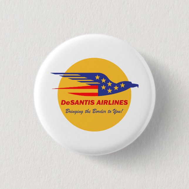DeSantis Airlines Funny Political Meme Ron DeSanti Button (Vorderseite)
