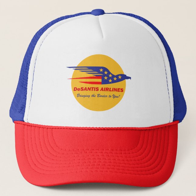 DeSantis Airlines Funny Political Meme Ron deSanti Truckerkappe (Vorderseite)
