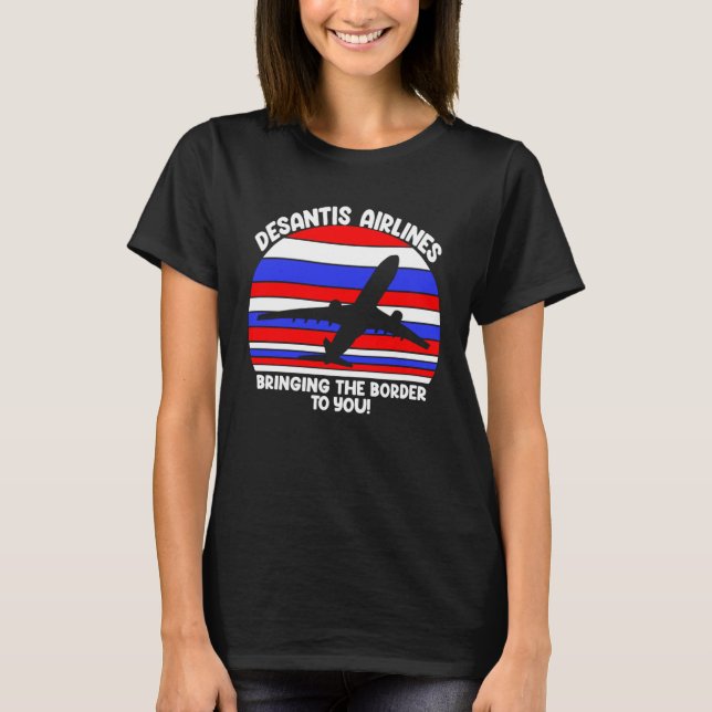 DeSantis Airlines Retro American Flag T-Shirt (Vorderseite)