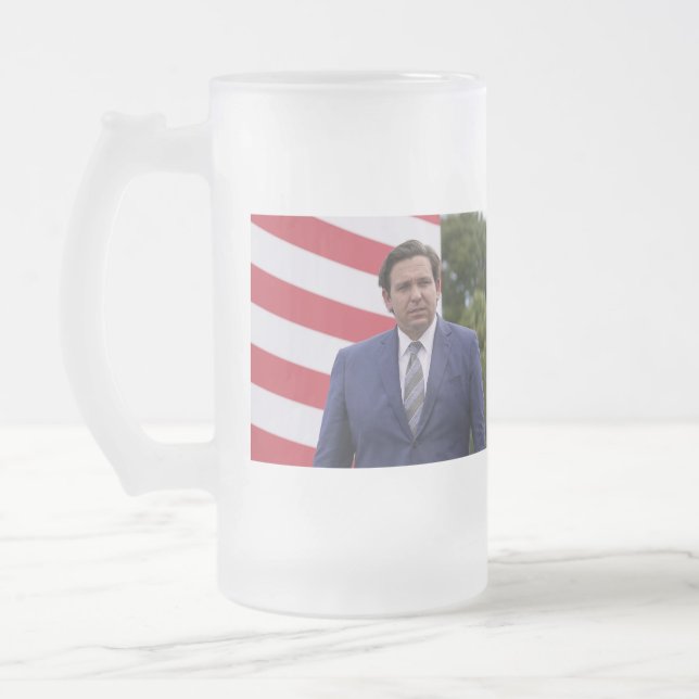 DeSantis für Präsident 2024 Mattglas Bierglas (Links)