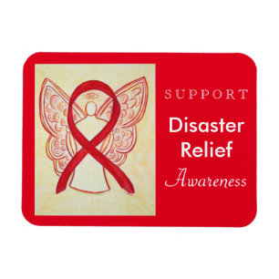 Desaster Relief Awareness Ribbon Angel Magnet
