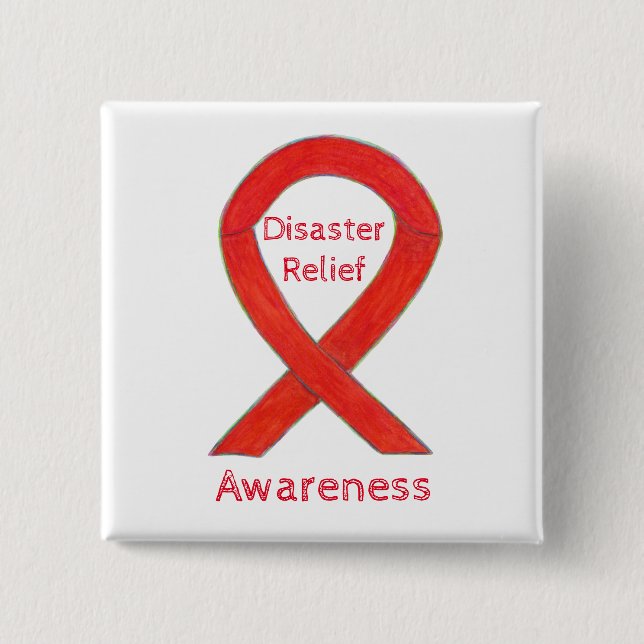 Desaster Relief Awareness Ribbon Custom Buttons (Vorderseite)