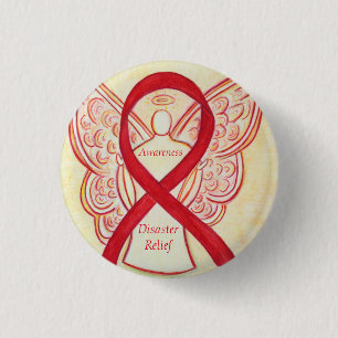Desaster Relief Engel Awareness Ribbon Buttone Button