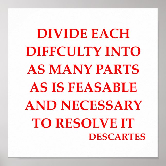 DESCARTES quote Poster (Vorne)
