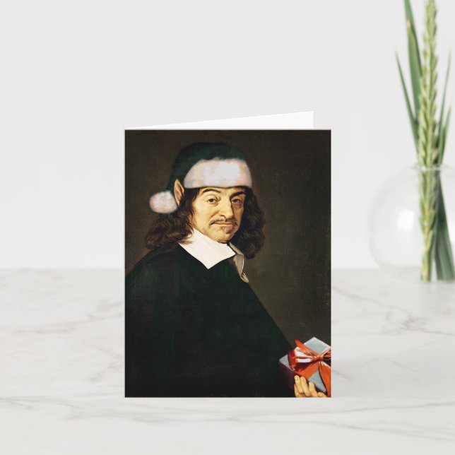 Descartes-Weihnachtskarten-freier Raum Feiertagskarte (Vorderseite)