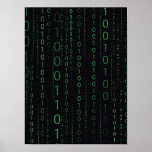 Descending Binary Code Poster