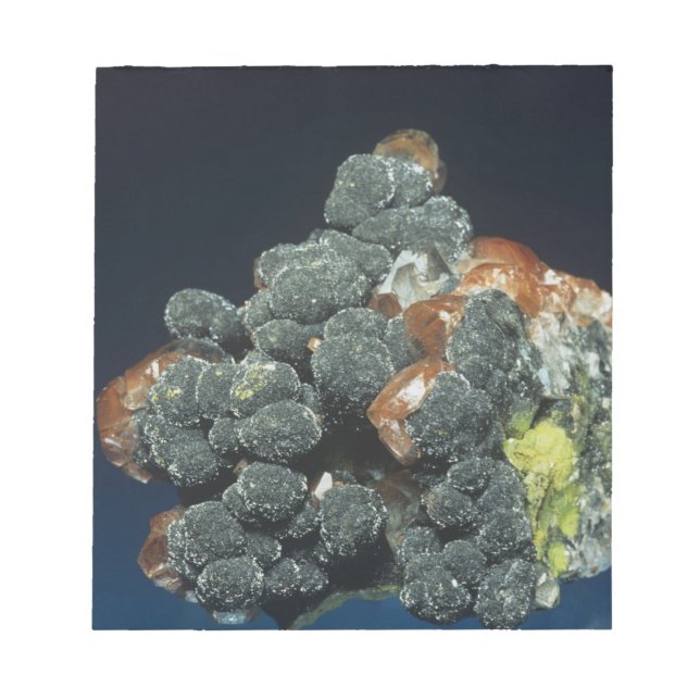 Descloizite auf Calcite Notizblock (Vorderseite)