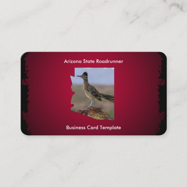 Desert Bird Roadrunner Arizona Staat Karte (Vorderseite)