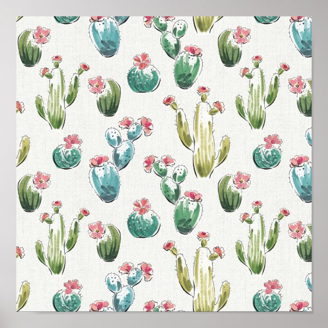 Desert Bloom Step | Rosa Muster Poster (Vorne)
