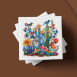 Desert Blooms Saguaro Serenade Fliese<br><div class="desc">Herzlich willkommen in der Kunstgeschichte von 'Desert Blooms Saguaro Serenade', einem von sechs faszinierenden Keramik Fliesen-Design aus unserer hochgeschätzten Sammlung. Jede Kachel ist eine handwerkliche Darstellung des lebendigen Ökosystems der Wüste, mit einem üppigen Ensemble aus Kakteen, Blüten und Fauna, das in einem Kaleidoskop mit reichen, taktilen Farben dargestellt wird. Die...</div>
