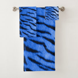 Desert Blue Tiger Skin Print Badhandtuch Set