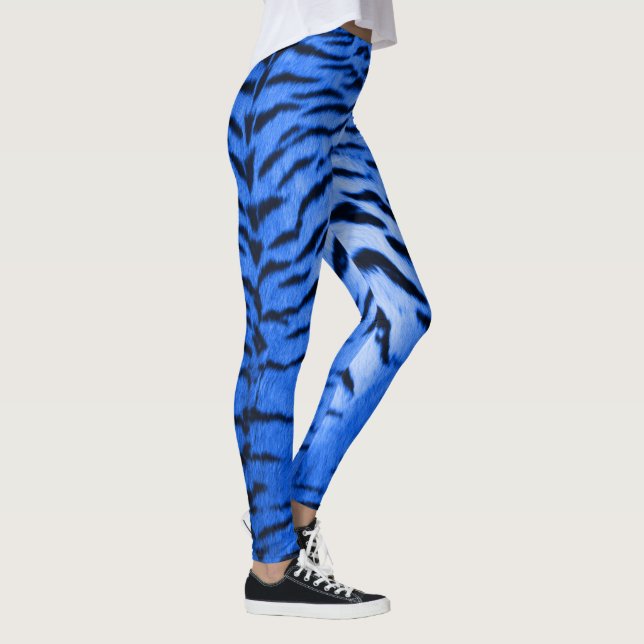 Desert Blue Tiger Skin Print Leggings (Rechts)