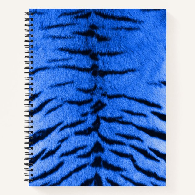 Desert Blue Tiger Skin Print Notizbuch (Vorderseite)