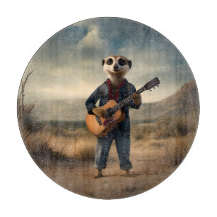 Desert Blues: Eine Erdmännchen-Denim-Gitarren-Jams Schneidebrett