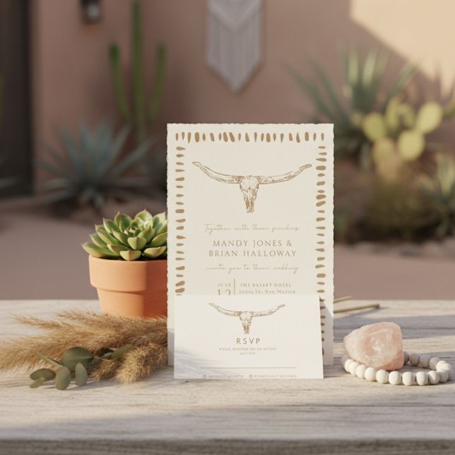 Desert Boho Cowboy Wedding RSVP Karte (Desert Boho Cowboy Wedding RSVP Card)