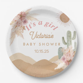 Desert Boho Girl Baby Shower Southwestern Arizona Pappteller