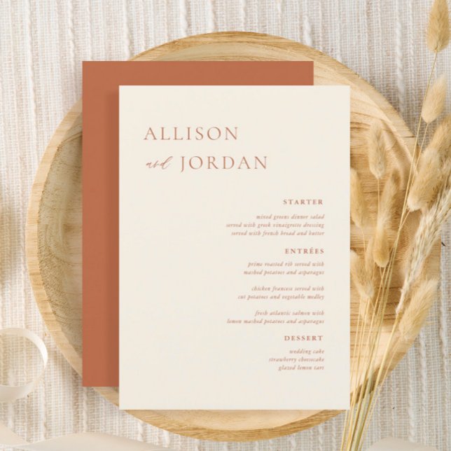 Desert Boho Simple Wedding Menu Cards Menükarte (Von Creator hochgeladen)