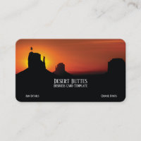 Desert Buttes Paysage Sunset Carte de visite