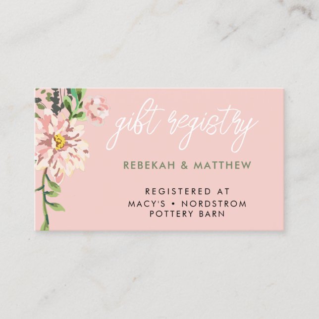 Desert Cactus Bloom Gift Registry Visitenkarte (Vorderseite)