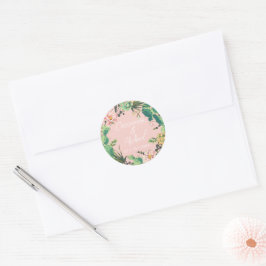 Desert Cactus Bloom Personalisiert Wedding Runder Aufkleber