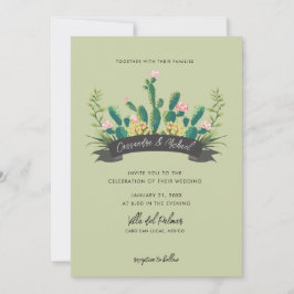 Desert Cactus Bloom Wedding Einladung