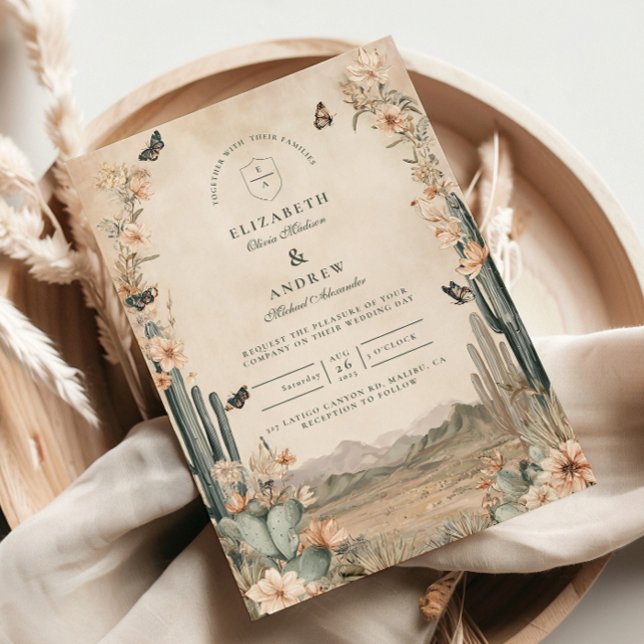 Desert Cactus Boho Wedding Einladung (Von Creator hochgeladen)