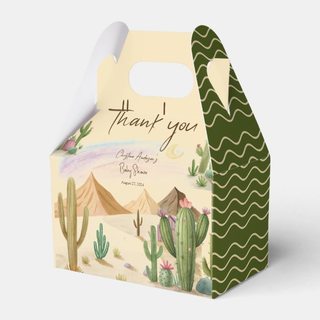 Desert Cactus Danke Boho Arch Bbaby Shower Geschenkschachtel (Vorderseite)