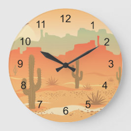 Desert Cactus Design Clock Große Wanduhr