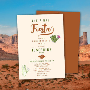 Desert Cactus Final Fiesta Rust Junggeselinnen-Abs Einladung
