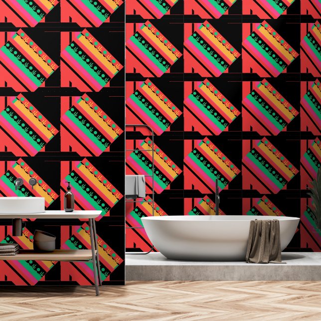 Desert Cactus Geo Tapete (Badezimmer)