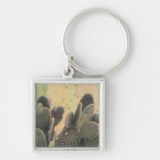 Desert Cactus | Grüner Spritzer Schlüsselanhänger (Vorne)