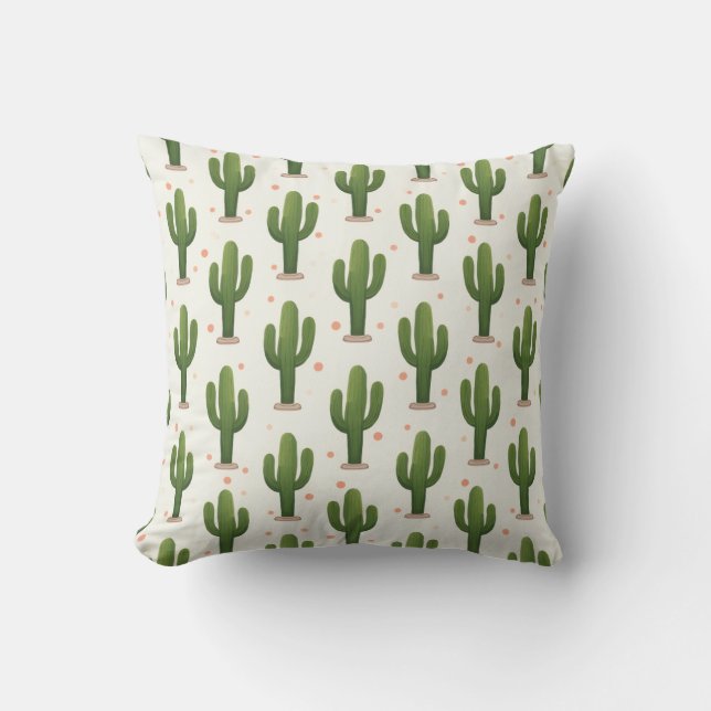Desert Cactus Pattern – Southwestern Botanical  Kissen (Vorderseite)
