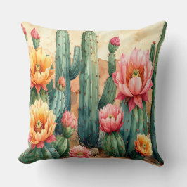 Desert Cactus Pillow - Boho Southwest Decor Cushio Kissen