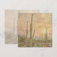 Desert Cactus Plants On Wood Grain Photo Image