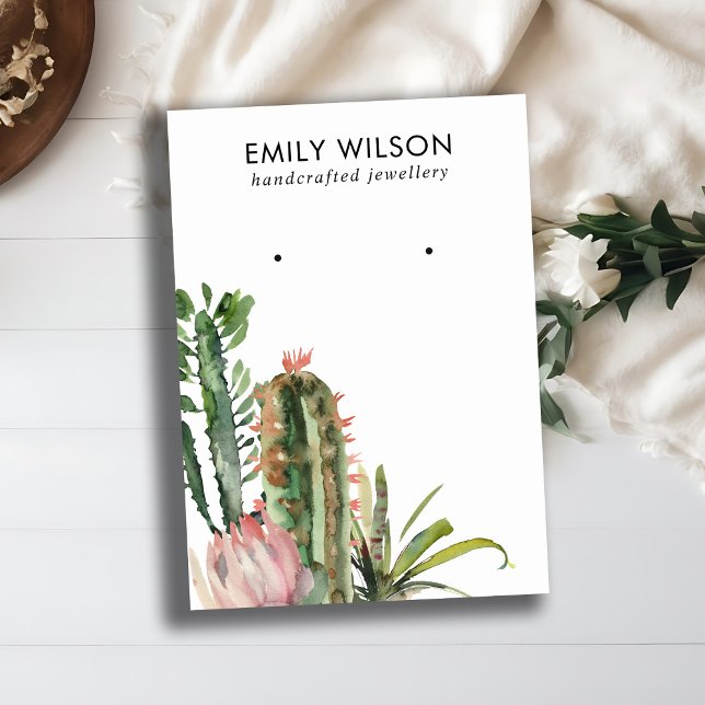 DESERT CACTUS PROTEA FOLIAGE STUD EARRING DISPLAPL VISITENKARTE (Von Creator hochgeladen)